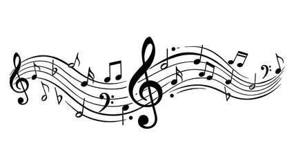 abstract music background with notes