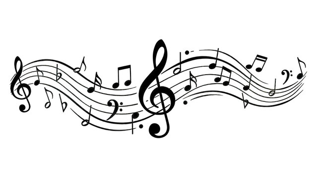 abstract music background with notes