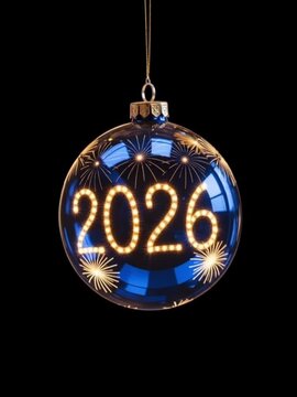 Happy New Year decoration, happy new year 2026 Glass Necklace Pendant
