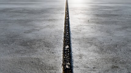 A long line of black paint is on a concrete floor. The line is very thin and is almost invisible