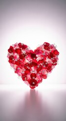 Romantic gesture for Valentine's Day featuring a beautifully arranged heart symbolizing deep affection and celebration of love, sincere, lovely, gesture