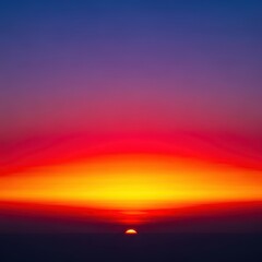 Obraz premium A mesmerizing natural spectacle as the sun dips below the horizon, painting the vast expanse of the atmosphere with dramatic vibrant fiery hues, beautiful, vivid, vast