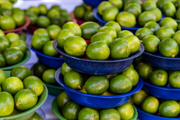lemon for sale at a street market in Sao Paulo, Brazil.