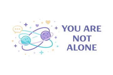 Emotional support illustration, people connected and caring