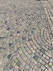 Stone pavers in a fan pattern