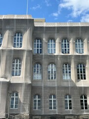 Modern curved concrete facade
