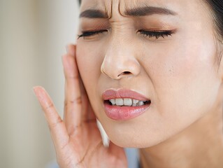 Woman Experiencing Pain - Close-up of Facial Discomfort