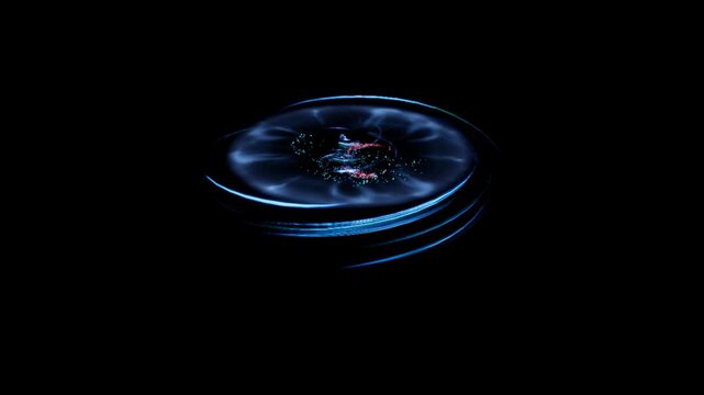blue energy spin effect on black background