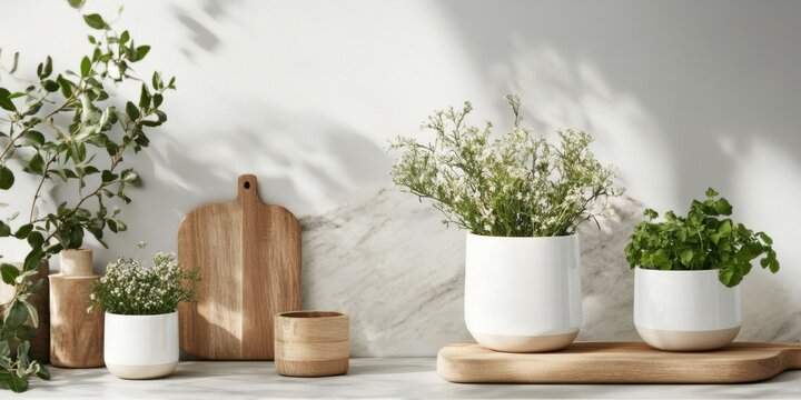 An Elegant Indoor Plant Arrangement Featuring Natural Decor Elements For Home Spaces