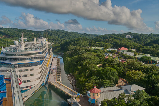 Mahogany Bay in Roatan, Honduras, is a popular, purpose-built cruise port by Carnival, offering shops, restaurants, and access to Mahogany beach