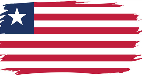 Flag of Liberia. Liberian national symbol in official colors. Template icon. Vector background.