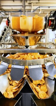 Chips production process in modern factory