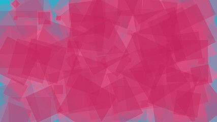 Abstract Pink Square Overlays on Blue Background