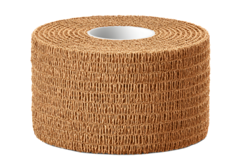 Crafting with natural materials using a round roll of woven paper for various projects in a creative space during the daytime