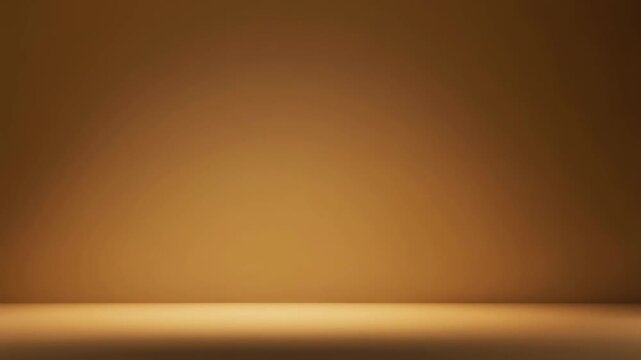Warm golden brown studio background with soft spotlight, subtle floor reflection, and smooth gradient glow, creating an elegant and premium backdrop for products and presentations
