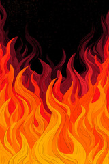 Modern cartoon fire background illustration