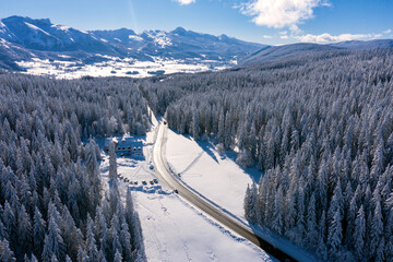 Paysage enneig&eacute; du Vercors en hiver
