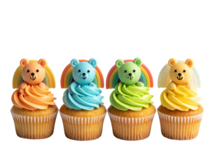 Rainbow bear cupcakes cute, colorful, and yummy treat