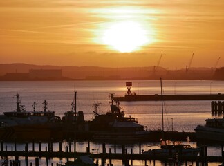 Sonnenuntergang &uuml;ber Sassnitz