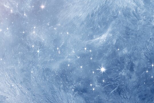 Frosty blue pattern with shimmering sparkles, resembling ice formations