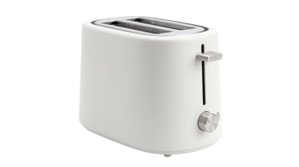 Modern white toaster on transparent background