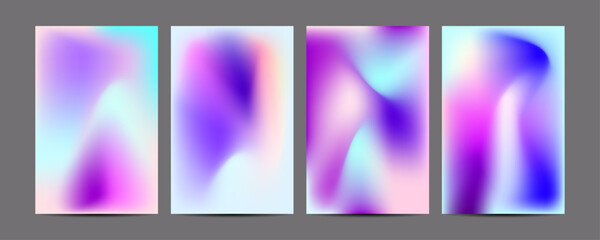 Gradient The 3D Memphis Style mesh cover set of backgrounds The Clean Style texture foil pearl shades. Abstract 3D gradient with holographic foil. 90s, 80s retro style