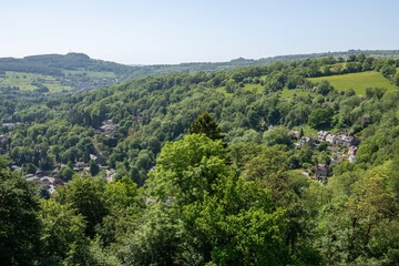 Obraz premium View from the Heights of Abraham of the town of Matlcok Bath in Derbyshire
