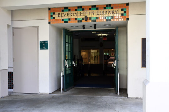Beverly Hills, California &ndash; October 26, 2025: Beverly Hills Public Library at 444 N Rexford Dr