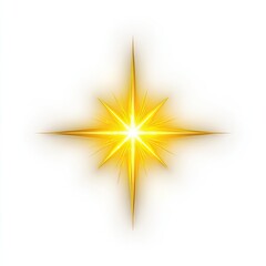 Radiant golden starburst with pointed rays on a white background
