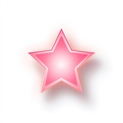 Luminous pink star with a white gradient center and soft drop shadow
