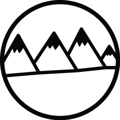 Mountain Landscape Circle Icon