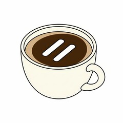 Coffee cup break and recharge concept minimal vector illustration