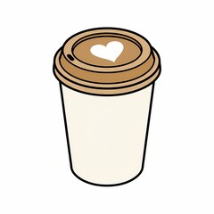 Take away coffee cup with latte art branding vector illustration