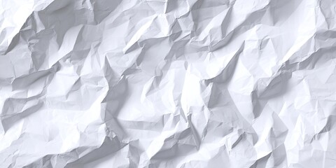 Obraz premium Crumpled white paper texture with folds, shadows and light details all over