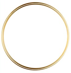 Thin gold ring. Golden lines form an oval frame on a white background