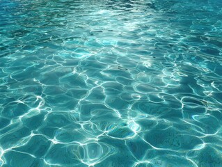 Shimmering turquoise water reflects sunlight, creating a mesmerizing, rippled surface