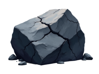 A large rock sits atop a pile of rocks in a natural setting
