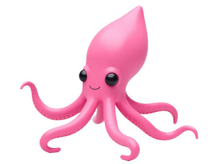 A pink plush octopus toy with a black eye, perfect for imaginative play or as a decorative item