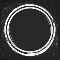 Distressed white circle, double-ring on a dark gray textured background