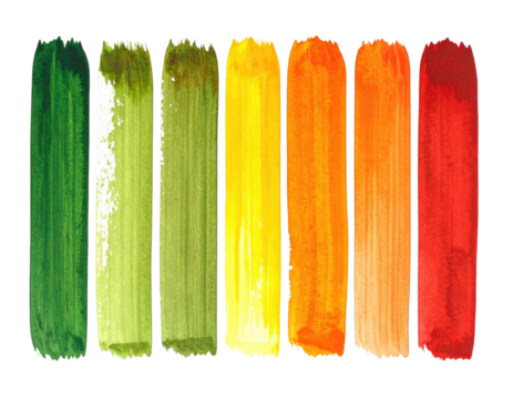 Watercolor color gradient, shades of green, yellow, orange, red - Powered by Adobe