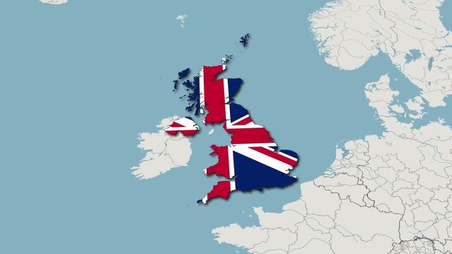 United Kingdom Flag Map Motion Graphic