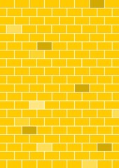 Abstract yellow brick pattern background with geometric repetition and subtle color variation.