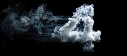 Number '4' formed from smoke, with motion blur, against black background