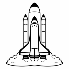 Obraz premium Simple Flat Rocket Vector Illustration