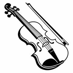 Obraz premium Violin Musical Instrument Flat Vector