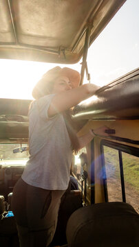 Tourist enjoying safari in Ol Pejeta Conservancy
