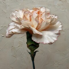 Elegant Cream Carnation Flower on Textured Background