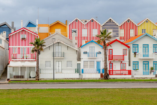 Costa Nova's colorful striped houses