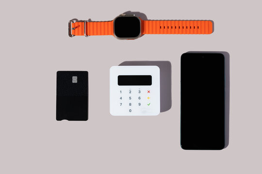 Modern payment technology with smart devices and card