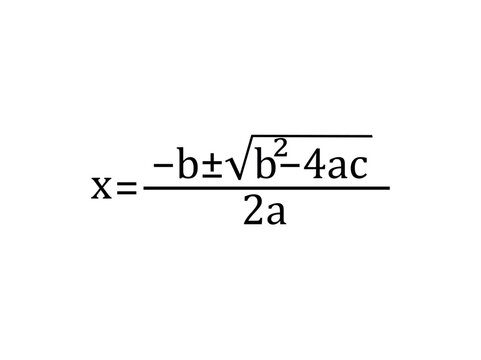 Quadratic formula in math. Vector illustration.